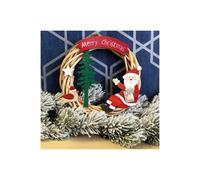 Netagon Battery Powered Wicker Christmas Wreath in Red Netagon Red