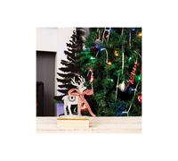 Netagon Battery Powered Wooden Christmas Tree Light Effect in Light Beige Netagon Light Beige