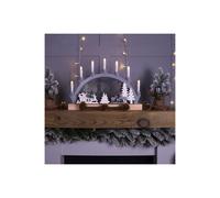 Netagon Battery Powered Wooden Festive Candle Bridge in Grey Netagon Grey
