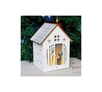 Netagon Battery Powered Wooden Light Up Festive Scene in White Netagon White