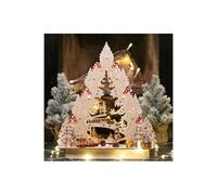 Netagon Battery Powered Wooden Light Up Festive Scene in White Netagon White