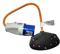 Netagon Caravan Motorhome Camping Adaptor Hook Up Leads Electrical Supply Cable Lead Industrial Mains Power (UK Twin Trailing Socket)