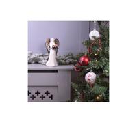 Netagon Ceramic Christmas Festive Winged Angel Tealight Holder Ornament- Silver in White Netagon White