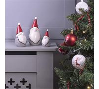 Netagon Ceramic Gonk Family Christmas Ornament Status Fireplace Window sill Table Centerpiece Home Grotto Gnome Office Decoration Decor - Set of 3