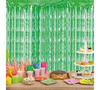 Netagon Cheetah Metallic Event Party Photo Backdrop Tinsel Curtain 2.5M X 1M Green