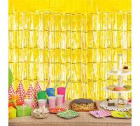 Netagon Cheetah Metallic Party Event Photo Backdrop Tinsel Curtain 2M X 1M Gold