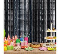 Netagon Cheetah Metallic Party Event Photo Backdrop Tinsel Curtain 3M X 1M Black