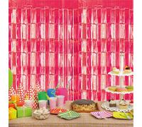 Netagon Cheetah Metallic Tinsel Curtain 2M X 1M Red