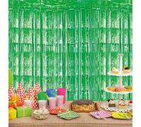 Netagon Cheetah Shimmer Event Party Photo Backdrop Tinsel Curtain 3M X 1M Green