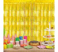 Netagon Cheetah Shimmer Party Event Photo Backdrop Tinsel Curtain 2.5M X 1M Gold