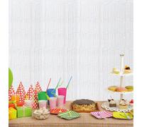 Netagon Cheetah Shimmer Party Event Photo Backdrop Tinsel Curtain 2.5M X 1M White