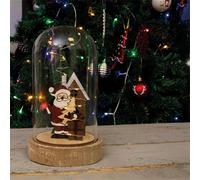 Netagon Christmas Battery Powered Light Up Cloche Christmas Scene Globe Ornament- Father Christmas
