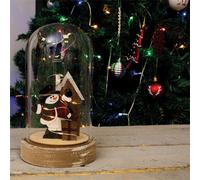 Netagon Christmas Battery Powered Light Up Cloche Christmas Scene Globe Ornament- Snowman