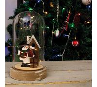 Netagon Christmas Battery Powered Light Up Cloche Christmas Scene Globe Ornament- Snowman in Red Netagon Red
