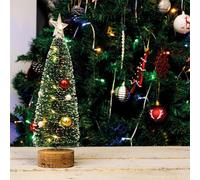 Netagon Christmas Battery Powered Light Up Mini Christmas Tree Ornament- Red & Gold Baubles