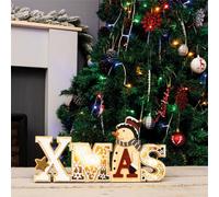 Netagon Christmas Battery Powered Wooden Xmas Display Ornament