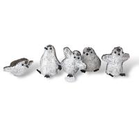 Netagon Christmas Festive Set of 5 Acrylic Outdoor & Indoor Battery Operated Penguins With Timer in White Netagon White