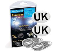 Netagon Eurolites Headlamp Beam Deflectors Adaptors Converters Self Adhesive UK Plate for Driving in Europe - Legal Requirement for Travel (Eurolites Beam Deflectors with 2 UK Stickers)