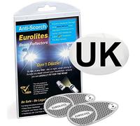 Netagon Eurolites Headlamp Beam Deflectors Adaptors Converters Self Adhesive UK Plate for Driving in Europe - Legal Requirement for Travel (Eurolites Beam Deflectors with 1 UK Sticker)