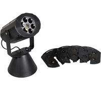 Electrovision Xmas Haus Festive Christmas LED Projector with 4 Festive Moving Slides Battery Operated, Black, 180x100x100mm