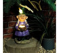 Netagon Garden Outdoor Solar Powered Light Up Gnome Egg Basket Ornament Decoration