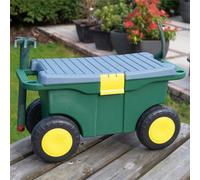 Netagon Garden Outdoor Storage Transport Tool Trolley And Seat Bench