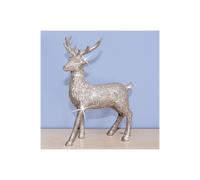 Netagon Glitter Festive Christmas Reindeer Ornament Decoration in Silver Netagon Silver