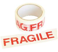 Netagon Heavy Duty Strong Red & White Fragile Packing Parcel Big Tape | 48mm x 66m | Pack of 5