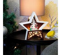 Netagon Home Festive Battery Powered Wooden Light Up Christmas Star