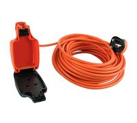 Netagon IP54 Single 1 Gang Plug Waterproof Outdoor Electrical Inline Socket Extension Lead | 5M,10M, 20M or 25M Long Cable (1, 20M Long Cable)