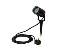 Netagon Lighting Onyx Water Resistant 230V 4W LED Outdoor Spotlight With Ground Spike & 3m Mains Cable in Black Netagon Black