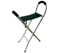 Netagon Lightweight Folding Portable Walking Stick Chair Seat Stool Ideal for Hiking Camping Fishing Travel (Green)