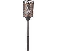 Netagon Luxform Battery Powered Charcoal Grey Metal Cylinder Flame Candle Torch With Remote Control And Timer