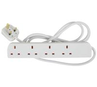 Netagon Mercury 13A 4 Gang 1M Uk Extension Lead- White