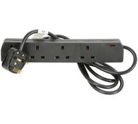 Netagon Mercury 13A 4 Gang 5M Uk Extension Lead- Black