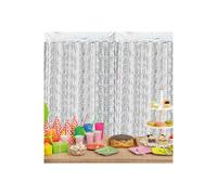 Netagon Metallic Tinsel Curtain 2.5M x 1M Silver Netagon Silver