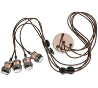 Netagon Modern Retro Industrial Pendant E27 Ceiling Light Lamp Cluster - Antique Copper