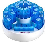 Netagon Monthly Pill Organiser Box for Smart Prescription Organization with 4 Daily Doses Section and Removable Compartments for Pills, Tablets, Medication & Tablets