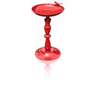 Netagon Outdoor Garden Free Standing Weatherproof Easy Assemble Red Pedestal Bird Bath