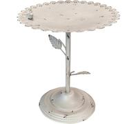Netagon Outdoor Garden Free Standing Weatherproof Pedestal White Metal Bird Bath
