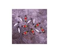 Netagon Pack of 12 Wooden Nutcracker Stickers with Adhesive Back in Red Netagon Red