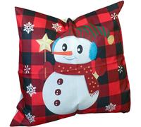 Netagon Red Snowman Design Christmas Themed Cushion 40X40CM | Size: 40X40 cm Netagon Red 40X40 cm
