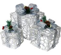 St Helens Set of 3 LED Outdoor Christmas Presents, Inc Timer