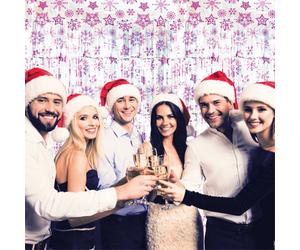 Netagon Shimmer Party Event Backdrop Tinsel Curtain Christmas Snow Design 2M X 1M Pink
