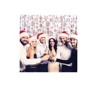 Netagon Shimmer Tinsel Curtain Christmas Snow Design 2M x 1M Red Netagon Red