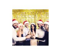 Netagon Shimmer Tinsel Curtain Reindeer Christmas Tree Design 2.5M x 1M Yellow Netagon Yellow