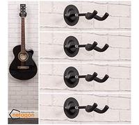 Netagon Short Arm Guitar Hanger Hook Holder Wall Mount Display - Fits All Guitars, Bass, Banjo, Etc. (4 x Guitar Wall Hanger)