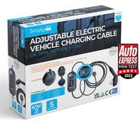 Netagon Simply Premium Adjustable Amperage Electric Vehicle Fast-Charging 3.1Kw 8/10/13Amp Cable Uk 3Pin To Type 1-5M
