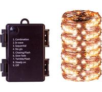 Netagon St. Helens Home And Garden Battery Copper Wire 200 Warm White Led String Light With Programme Controller 20M
