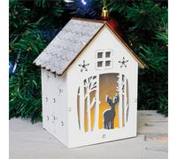 Netagon St Helens Home And Garden Battery Powered Christmas Wooden Light Up Festive Scene